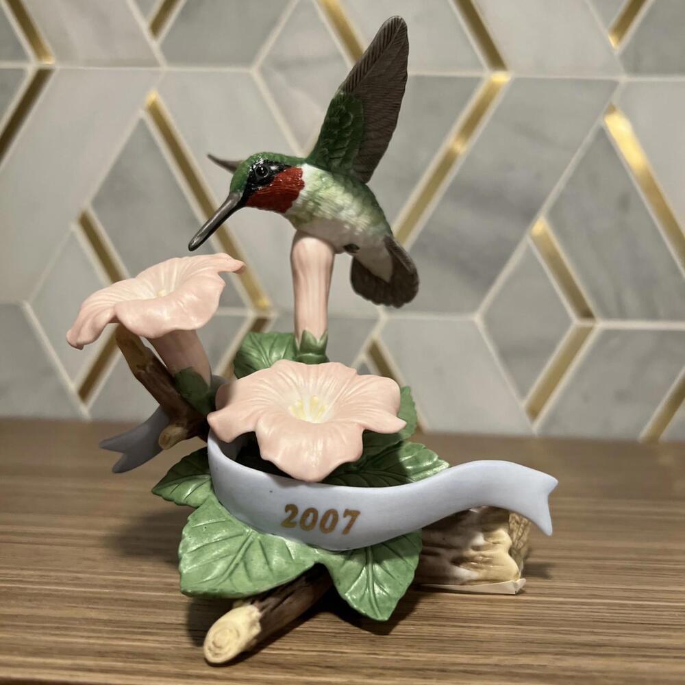 Lenox‎ Hummingbird Bird Green 2007 Porcelain w/ COA Spring Fairy Cottage Hummer